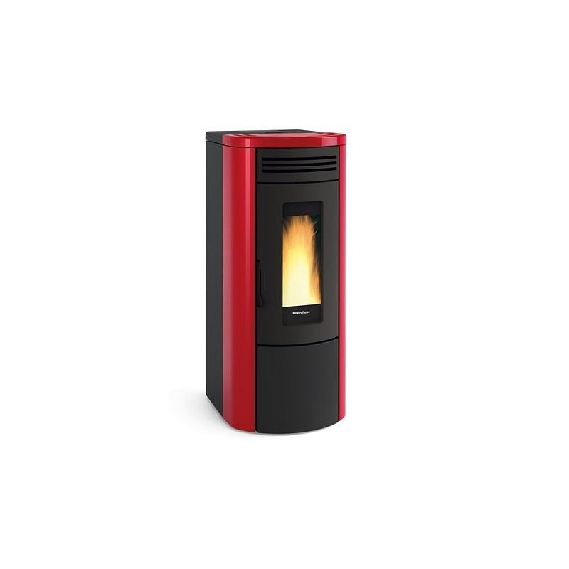 https:zetaidraulica.gumlet.io termostufa idro a pellet la nordica extraflame costanza 17 kw wifi in acciaio e top in maiolica colore bordeaux