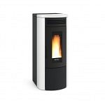 TERMOSTUFA IDRO A PELLET LA NORDICA EXTRAFLAME COSTANZA IDRO 5.0 16 KW WIFI IN ACCIAIO E TOP IN MAIOLICA COLORE BIANCO