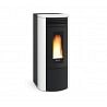 TERMOSTUFA IDRO A PELLET LA NORDICA EXTRAFLAME COSTANZA IDRO 5.0 16 KW WIFI IN ACCIAIO E TOP IN MAIOLICA COLORE BIANCO
